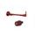 Lever guard in aluminium + left end ACCOSSATO DE004 with red hose and joint right