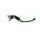 Adjustable folding lever ACCOSSATO LV009 in aluminium for original brake master cylinders zelena