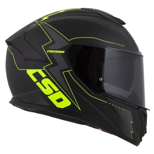 Integralna čelada CASSIDA Integral GT 2.1 Flash matt black/ fluo yellow/ dark grey 2XL