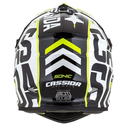 Motocross Helmet CASSIDA CROSS CUP SONIC black /white /fluo yellow XS