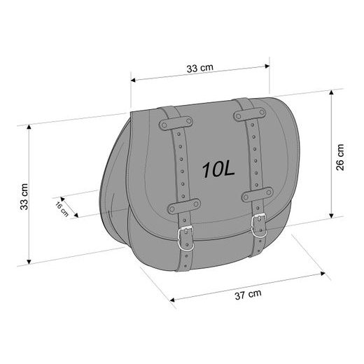 Leather saddlebag CUSTOMACCES HD AP0008N črna right