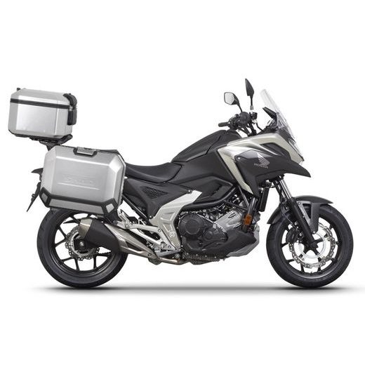 Komplet aluminijastih kovčkov z nosilci in ploščo SHAD TERRA, 48L zadnji kovček in 47L stranski kovčki SHAD HONDA NC 750 X 2021-