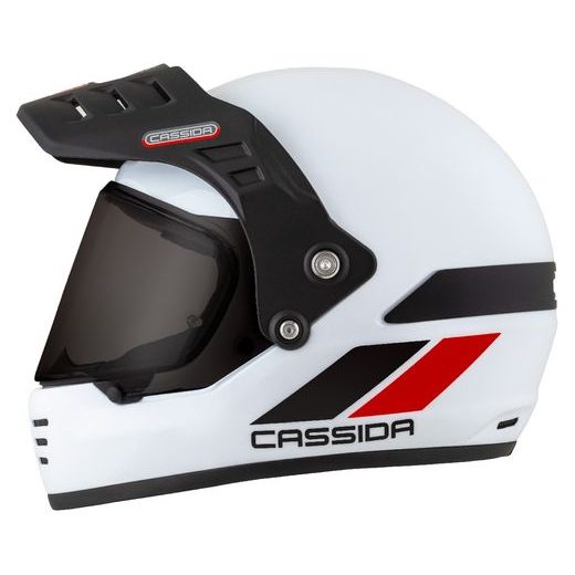 Motocross Helmet CASSIDA FORMX FLATOUT white/ black/ red/ black matt peak XS