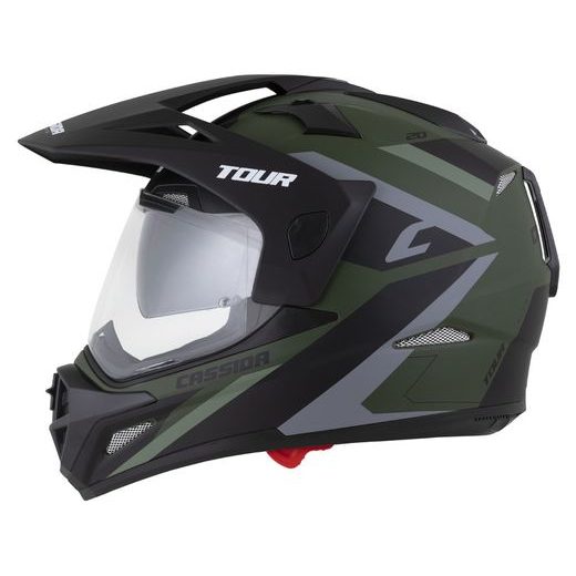 Motocross Helmet CASSIDA TOUR 2.0 X-TRA white/red/black/black matt peak XL