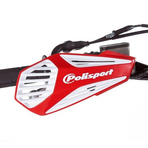 Handguard POLISPORT MX AIR 8308400001 with universal handlebar mounting kit Black / White