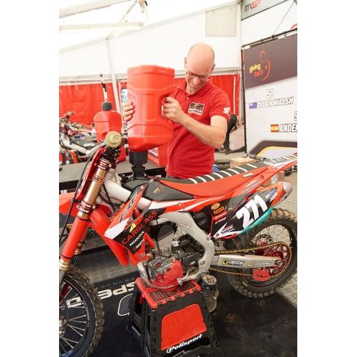 Utility can POLISPORT PROOCTANE 8460000001 20 l with standard cap + 250 ml mixer + hose clear red