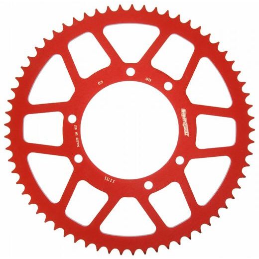 Aluminijasti zadnji verižnik (zobnik) SUPERSPROX RAL-1131:65-RED rdeč