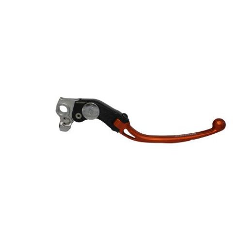 Adjustable folding lever ACCOSSATO LV011 in aluminium for original brake master cylinders oranžna