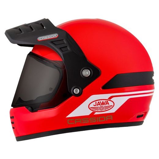 Motocross Helmet CASSIDA FORMX JAWA ROTAX red/ white/ gold/ black matt peak XL