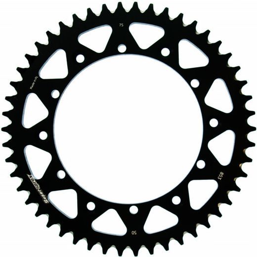 Aluminijasti zadnji verižnik (zobnik) SUPERSPROX RAL-853:50-BLK črna 50T, 520