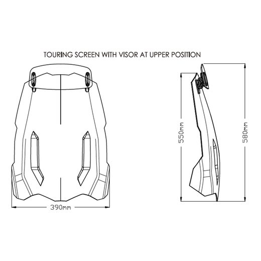 Windscreen PUIG TOURING WITH VISOR 20376H smoke