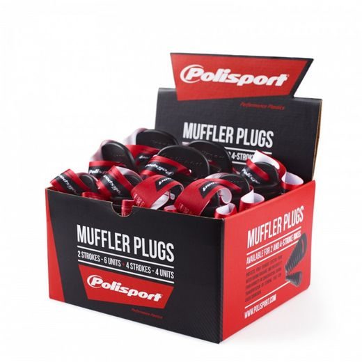 Muffler plugs POLISPORT 8434900003 2 strokes (4 units) + 4 strokes (6 units) črna