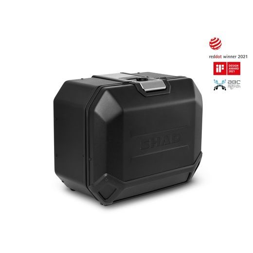 Komplet aluminijastih kovčkov z nosilci in ploščo SHAD TERRA BLACK, 37L zadnji kovček in 47L stranski kovčki SHAD SUZUKI DL 650 V-Strom