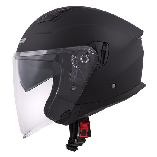 Jet čelada CASSIDA JET TECH black matt / grey logos XL