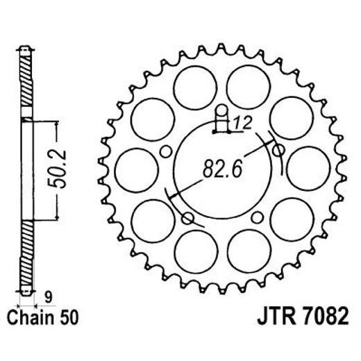 Zadnji verižnik (zobnik) JT JTR 7082-48 48T, 530