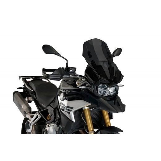 Windscreen PUIG RACING WITH SUPPORT + PROTECTION 3179F dark smoke