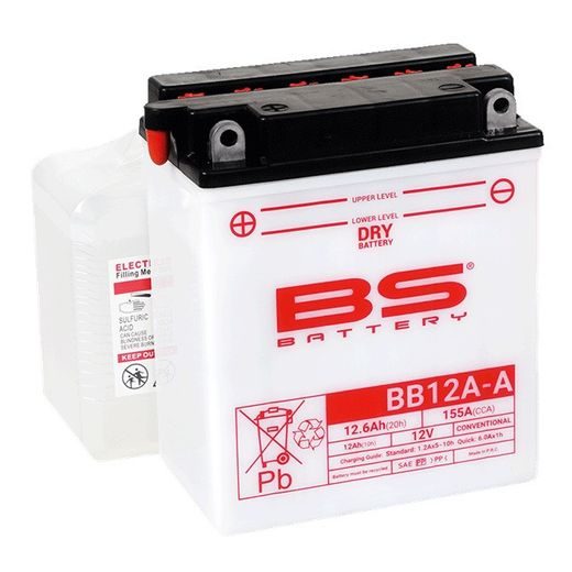 Konvencionalen akumulator (priložena kislina) BS-BATTERY BB12A-A (YB12A-A) Kislina priložena