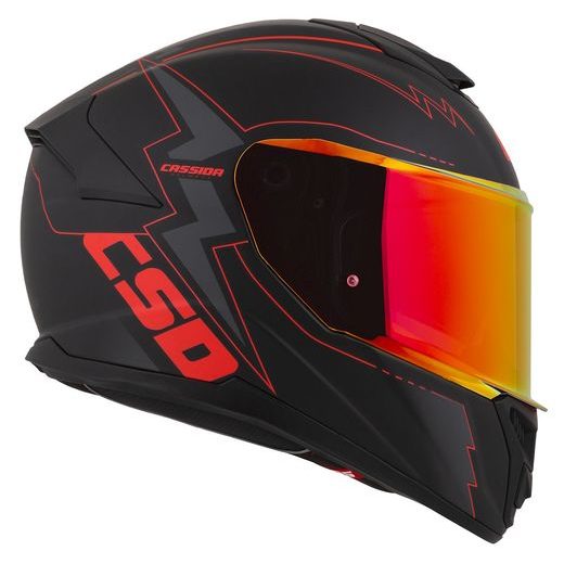 Integralna čelada CASSIDA Integral GT 2.1 Flash matt black/ metallic red/ dark grey S