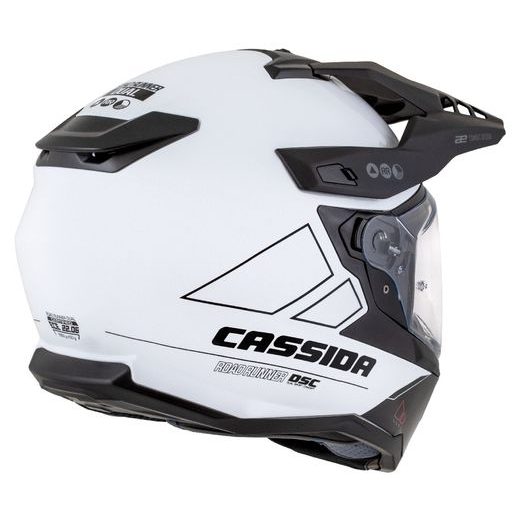 Motocross Helmet CASSIDA ROAD RUNNER DUAL white/ black/ black matt peak S