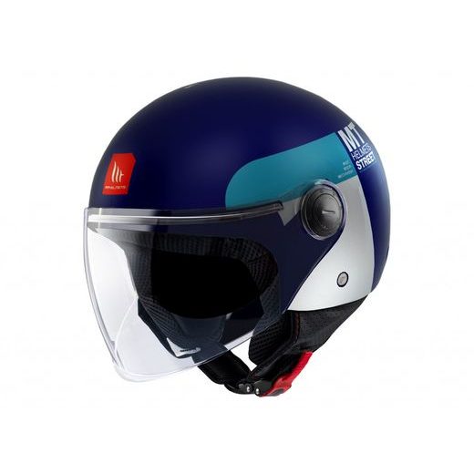 Jet čelada MT Helmets STREET S INBOARD C7 MATT BLUE S