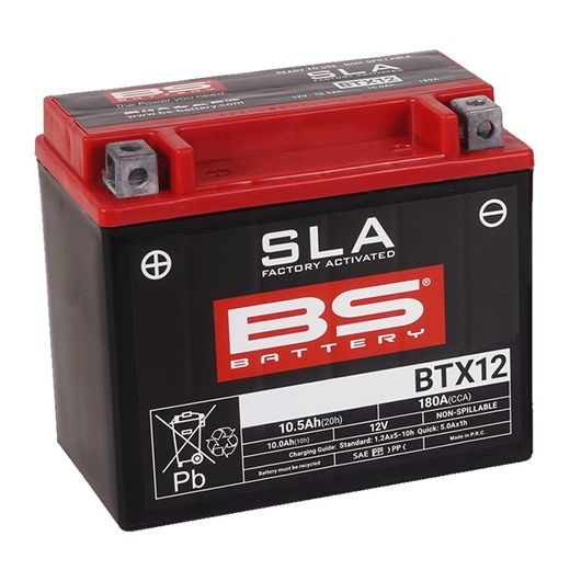 Tovarniško aktiviran akumulator BS-BATTERY BTX12 (FA) (YTX12 (FA)) SLA