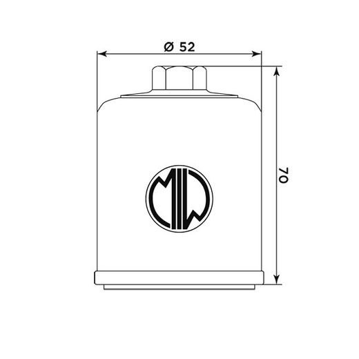 Oljni filter MIW PO22003 (alt. HF197) za ATV POLARIS Phoenix 200 2005-2011, BENELLI ZenZero 350 2012-2013