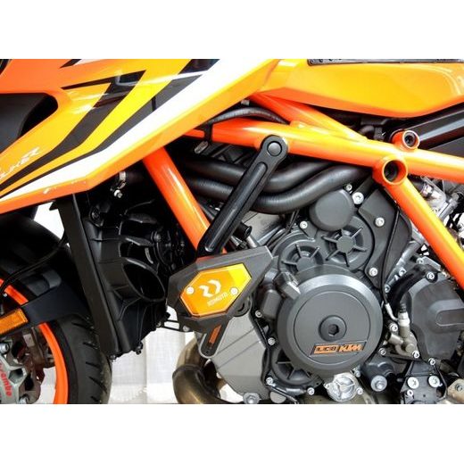 Crash sliders RDMOTO KTM13N black polyamide with black caps za KTM Super Duke 1290 / R 2014-2025, KTM Super Duke 1390 R / R EVO 2024-2026