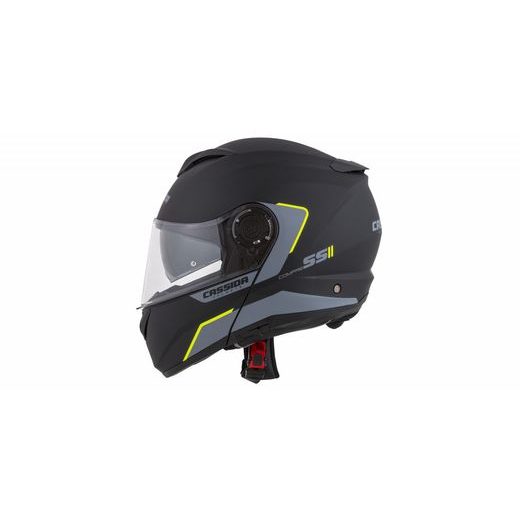 Integralna čelada CASSIDA COMPRESS 2.0 REFRACTION matt black / grey / yellow fluo XL