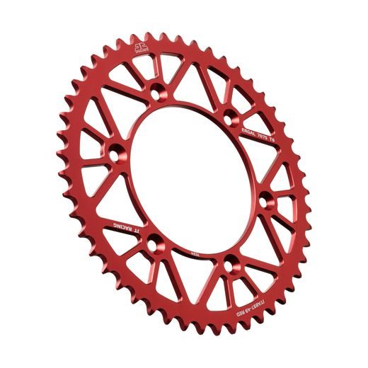 Aluminijasti zadnji verižnik (zobnik) JT JTA 897-49RED 49T, 520 Rdeč