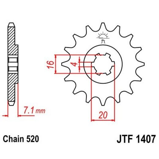 Sprednji verižnik JT JTF 1407-10 10T, 520
