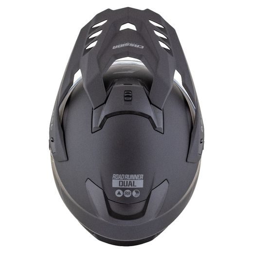 Motocross Helmet CASSIDA ROAD RUNNER DUAL black matt/ dark grey/ black matt peak M