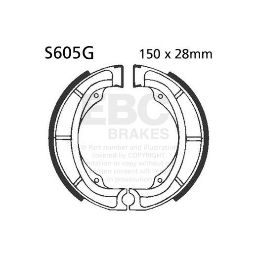Brake shoe set EBC S605G grooved includings springs
