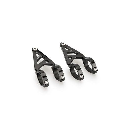 Clamp set PUIG LUMEN LED 20877N d 35-37cm + suport for headlights črna