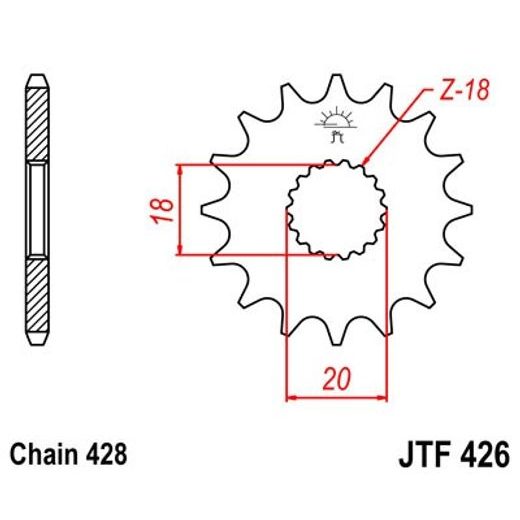 Sprednji verižnik JT JTF 426-13 13T, 428