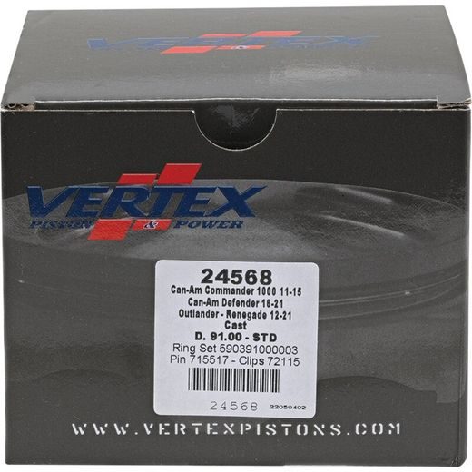 Complete piston VERTEX 24568 Cylinder 91, piston 90,96 mm (Cast)