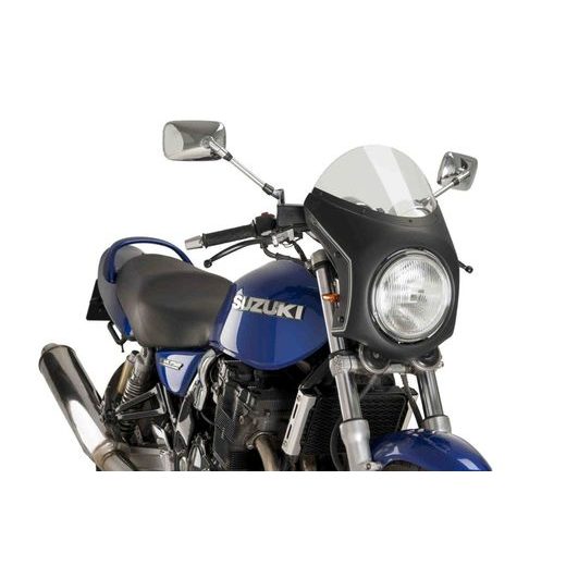 Windshield universal PUIG SEMI-FAIRING 9553H matt black smoke
