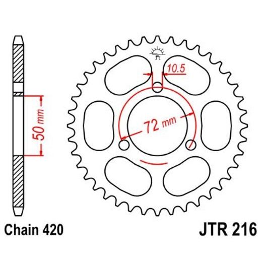 Zadnji verižnik (zobnik) JT JTR 216-41 41T, 420
