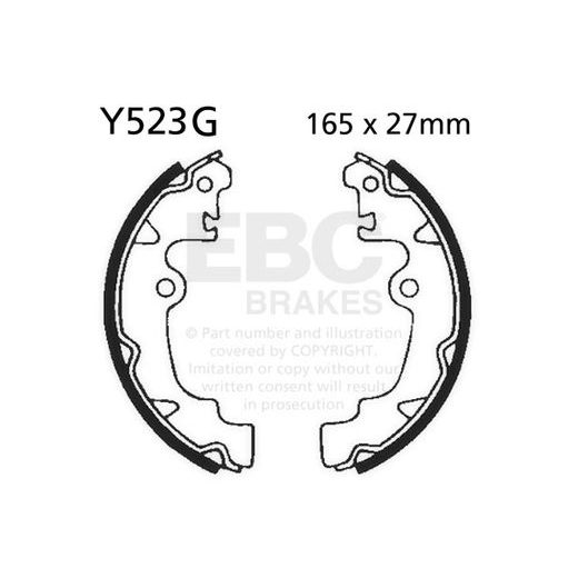 Brake shoe set EBC Y523G grooved
