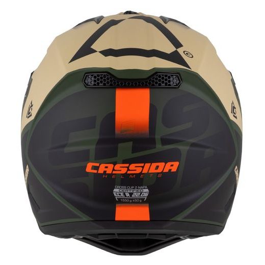 Motocross Helmet CASSIDA CROSS CUP 2 NAPA sand/ green/ orange/ black matt XS