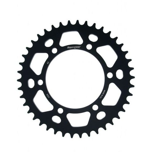 Aluminijasti zadnji verižnik (zobnik) SUPERSPROX RAL-486:42-BLK črna 42T, 520