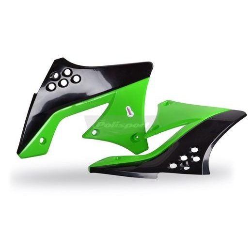 Radiator scoops POLISPORT 8412800004 (par) black/green 05