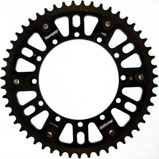 Rear sprocket SUPERSPROX STEALTH RST-460:51-BLK črna 51T, 520