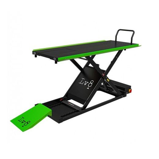 Motorcycle lift LV8 GOLDRAKE 400 FLOOR VERSION EG400E.G with electro-hydraulic unit (black and green RAL 6018)