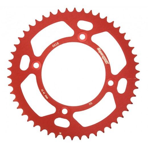 Aluminijasti zadnji verižnik (zobnik) SUPERSPROX RAL-6618:50-RED rdeč 50T, 420