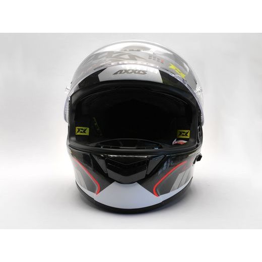 INTEGRALNA čelada AXXIS RACER GP CARBON SV spike a0 gloss pearl white XXL