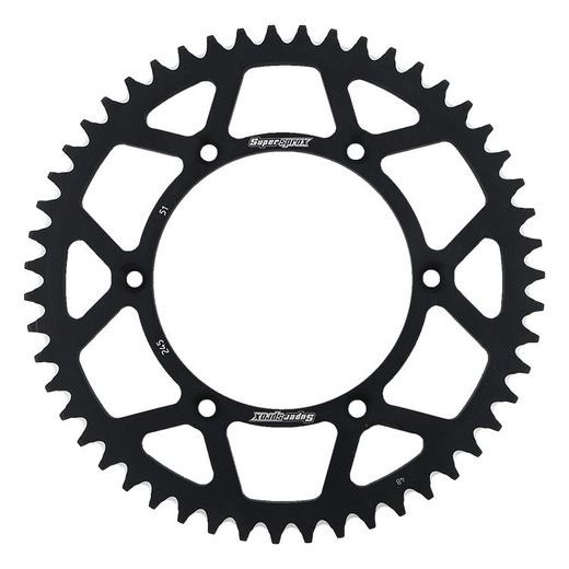Rear ALU sprocket SUPERSPROX RAL-245:51-BLK črna 51T, 520