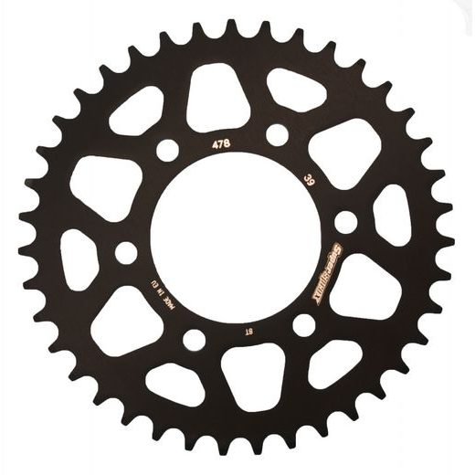 Aluminijasti zadnji verižnik (zobnik) SUPERSPROX RAL-478:39-BLK črna 39T, 520