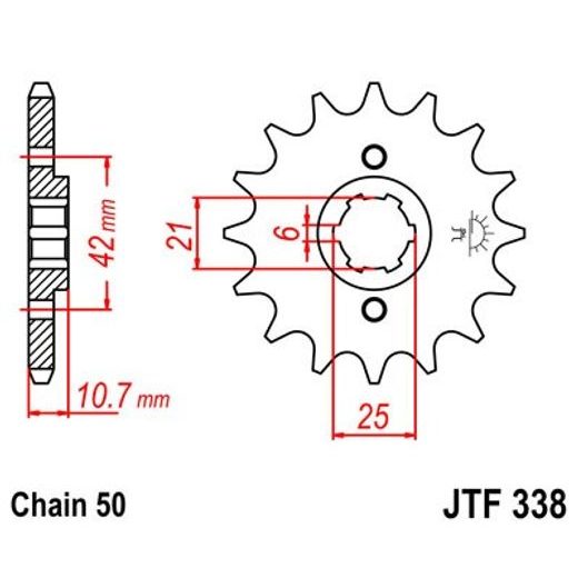 Sprednji verižnik JT JTF 338-17 17T, 530