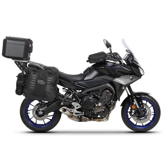 Complete set of SHAD TERRA TR40 adventure saddlebags and SHAD TERRA BLACK aluminium 37L topcase, including mounting kit SHAD YAMAHA MT-09 Tracer / Tracer 900
