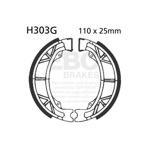 Brake shoe set EBC H303G grooved includings springs